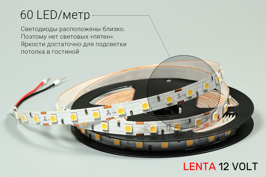 Лента теплая SMD 5050 300LED