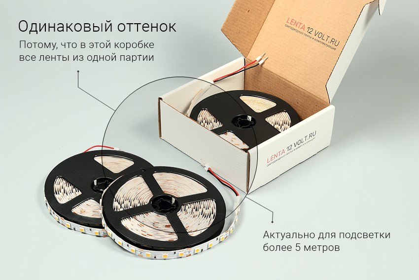 Комплект белой теплой ленты с одинаковым оттенком (одна партия)