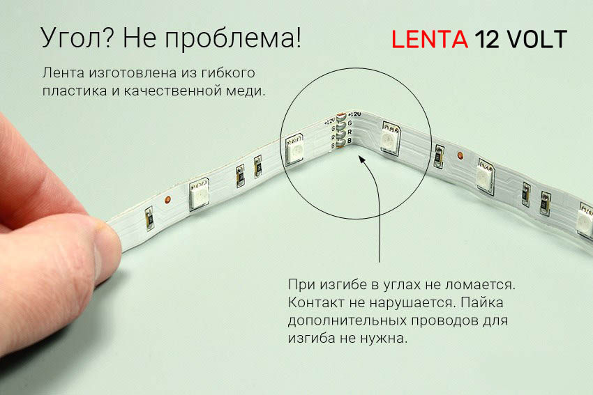 как согнуть светодиодную ленту